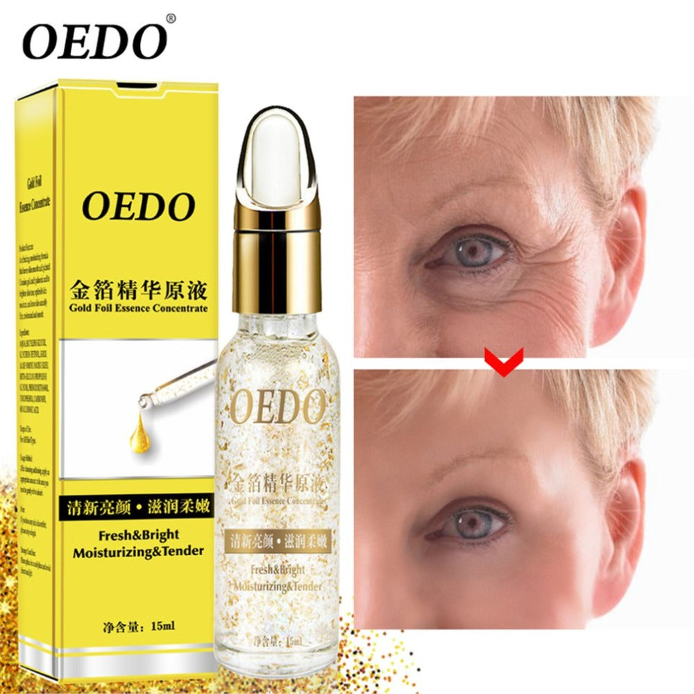 Gold Foil Liquid Facial Essence Foil Essence Anti Aging Wrinkle Moisturizing Firming Face Serum Treatment For Women Skin Care - ebowsos