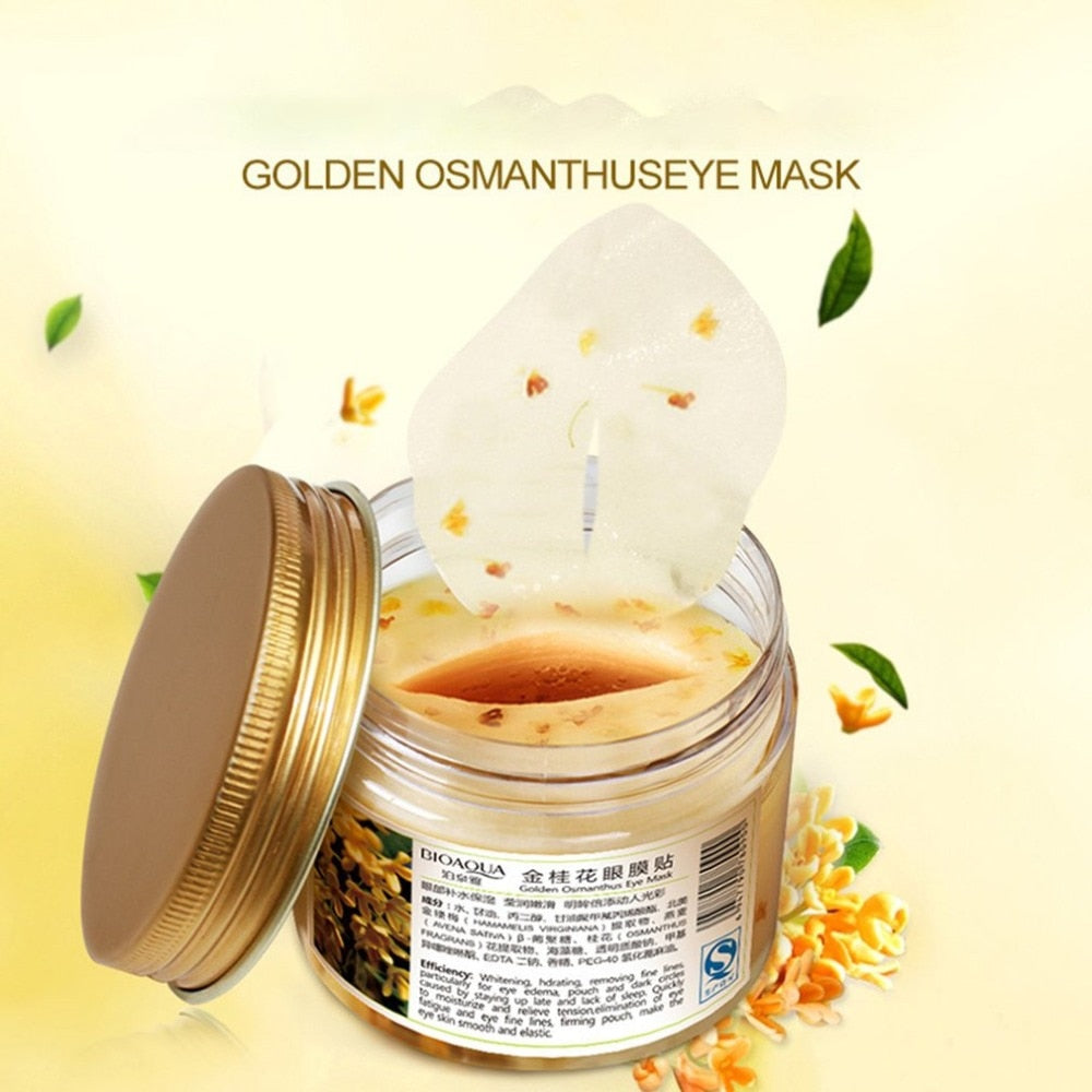 Gold Osmanthus Eye Mask 80 Pcs/Bottle Eye Face Skin Care Collagen Gel Whey Protein Sleep Patches Dark Circles Eye Bag Remover - ebowsos