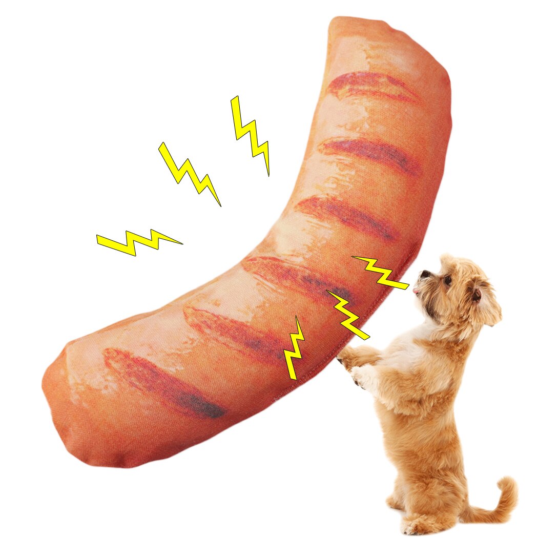 Grilled Chicken Wings Sausage Shape Toy Dog Chew Toy Simulated Food Dog Squeaky Toy Pet Play Toy Supplies For Puppy Teething-ebowsos