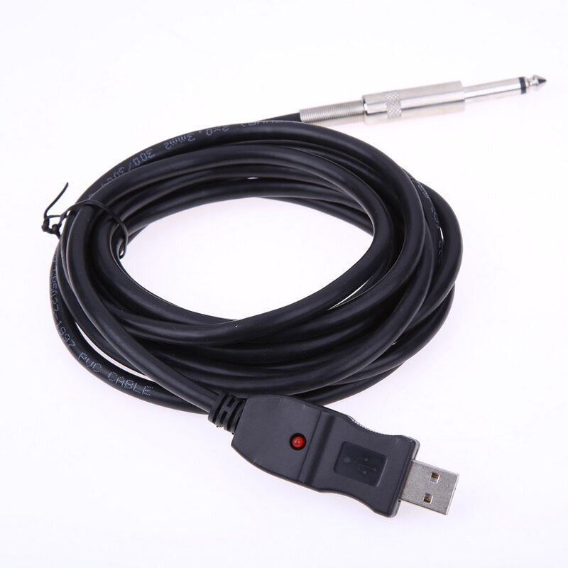 Guitar Bass USB Link Connection Instrument 1/4'' 6.3mm To USB Link Connection Instrument Cable Adapter-ebowsos