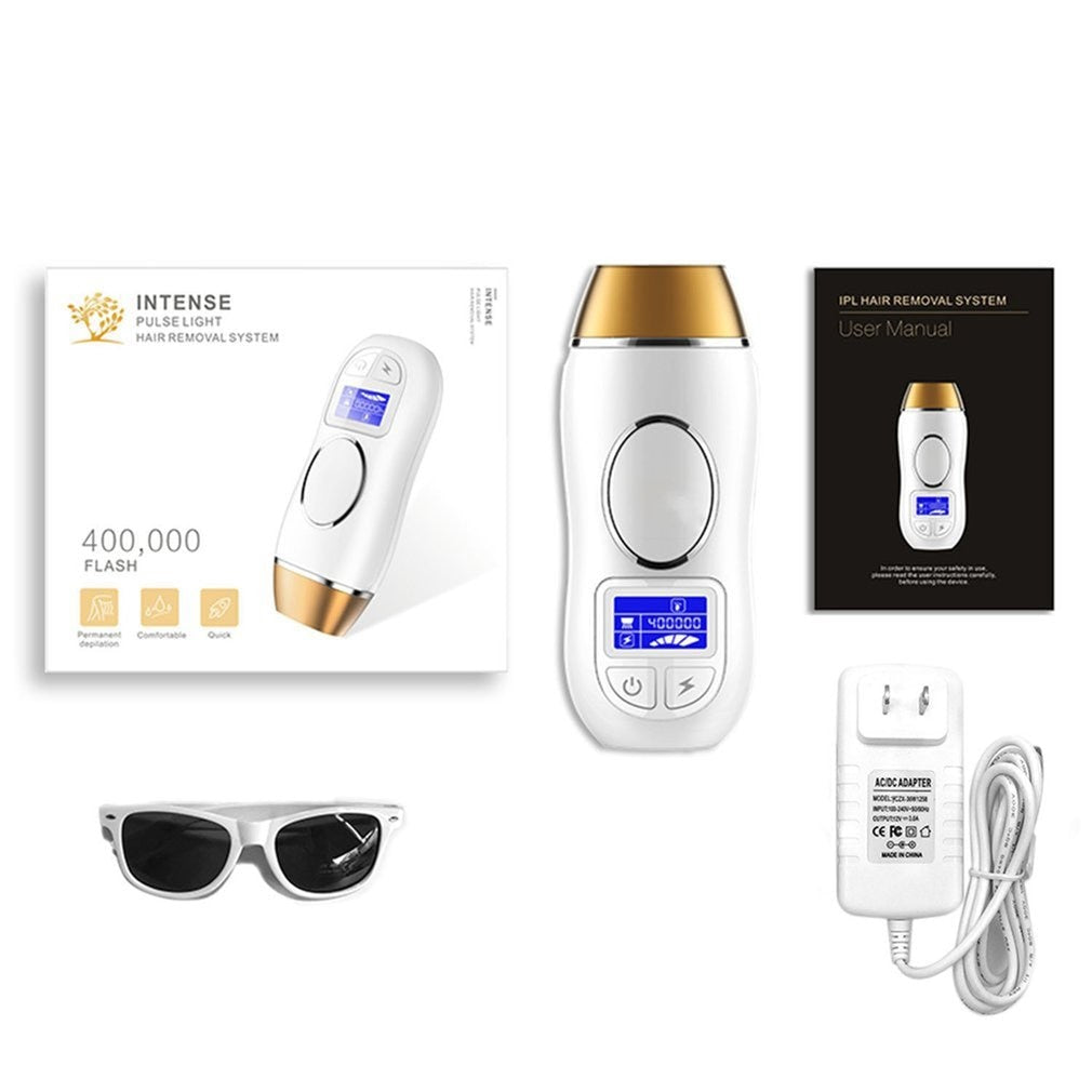 HD LCD Display Compact Size Women Hair Removal Device Electric 400000 Flash Pulsed Light Epilator for Whole Body - ebowsos