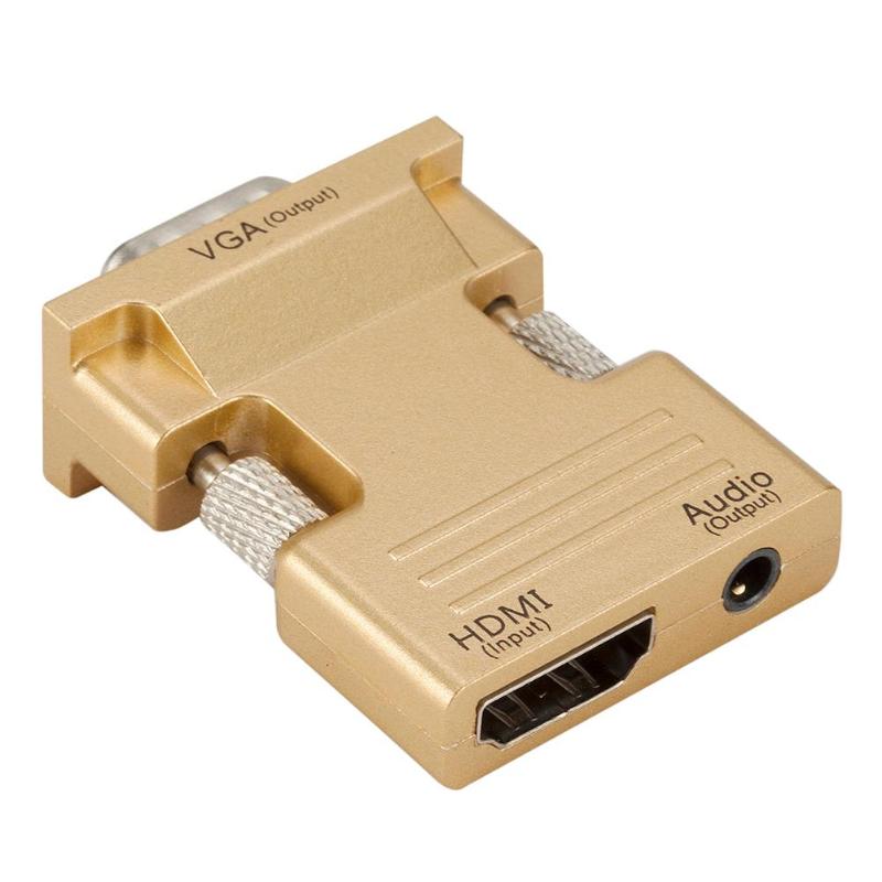 HDMI Female to VGA Male Converter Adapter with Audio Cable Support 1080P Signal Output for Computer Set-top Box High Quality - ebowsos