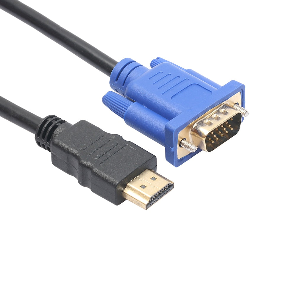 HDMI Gold Male to VGA HD Male Cable 15Pin Adapter Converter Cable for High-definition DVD Players HDTV Receivers - ebowsos