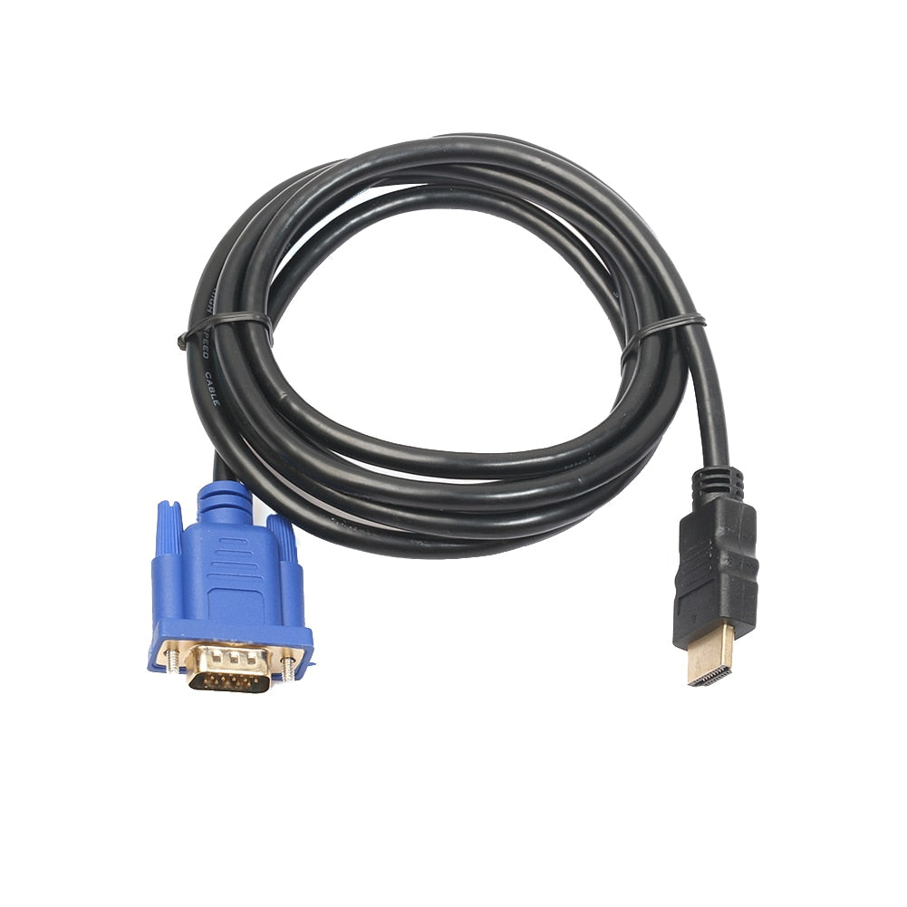 HDMI Gold Male to VGA HD Male Cable 15Pin Adapter Converter Cable for High-definition DVD Players HDTV Receivers - ebowsos