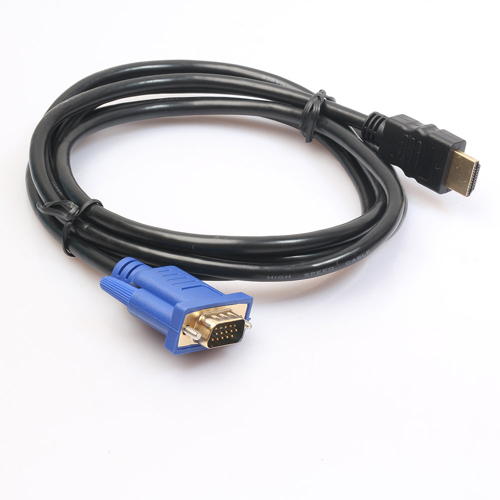 HDMI Gold Male to VGA HD Male Cable 15Pin Adapter Converter Cable for High-definition DVD Players HDTV Receivers - ebowsos