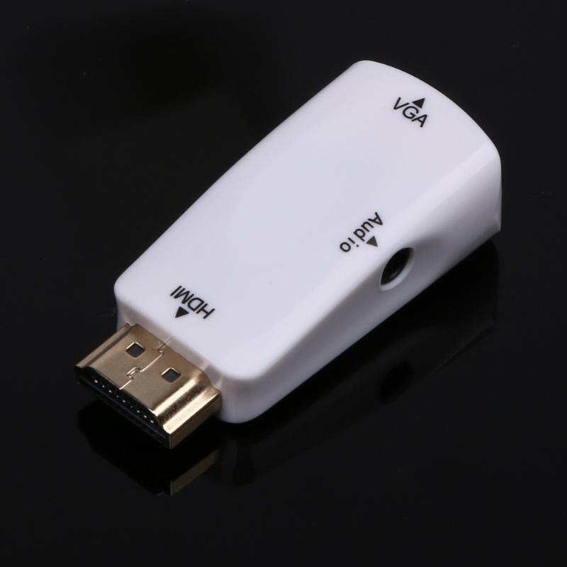 HDMI Male to VGA Female Converter Box Adapter With AV Audio Cable 1080P HDTV for PC Laptop DVD for PS3 for Xbox 360 - ebowsos