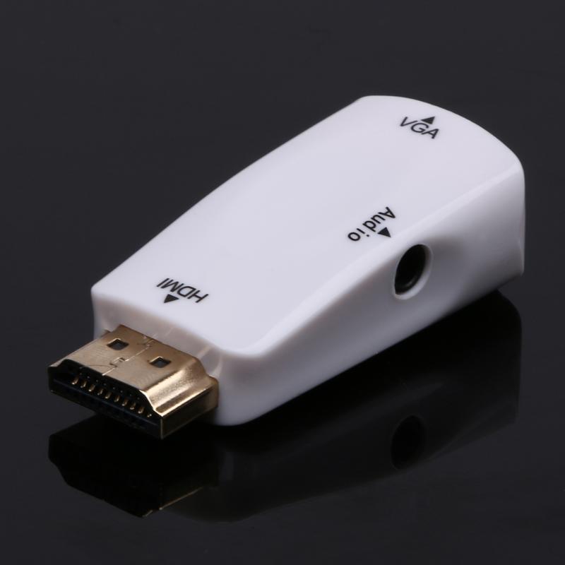 HDMI Male to VGA Female Converter Box Adapter With AV Audio Cable 1080P HDTV for PC Laptop DVD for PS3 for Xbox 360 - ebowsos