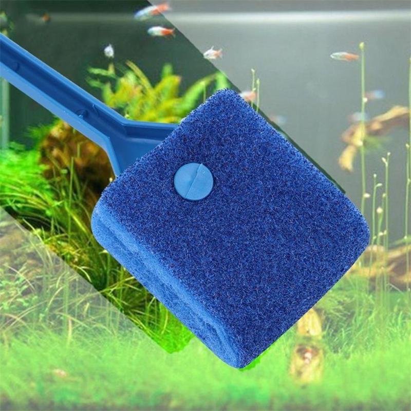 HJ 2Pc Aquarium Fish Tank Algae Cleaner Glass Plant Easy 2 Head Cleaning Brush - ebowsos