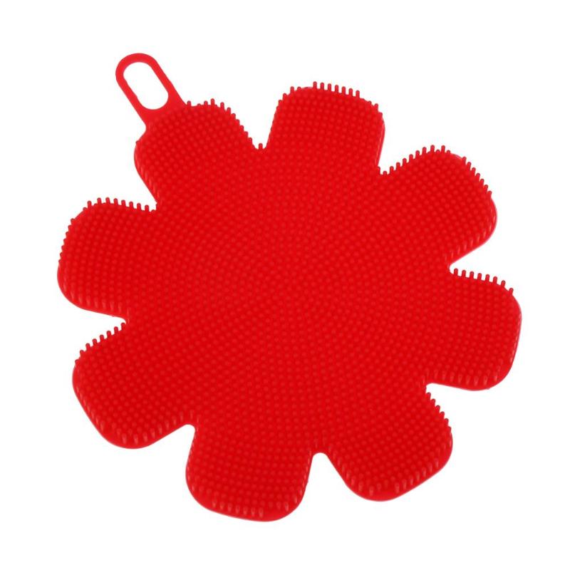 HJ Flower Silicone Dish Cleaning Brushes Scouring Pad Pot Pan Wash Brushes - ebowsos