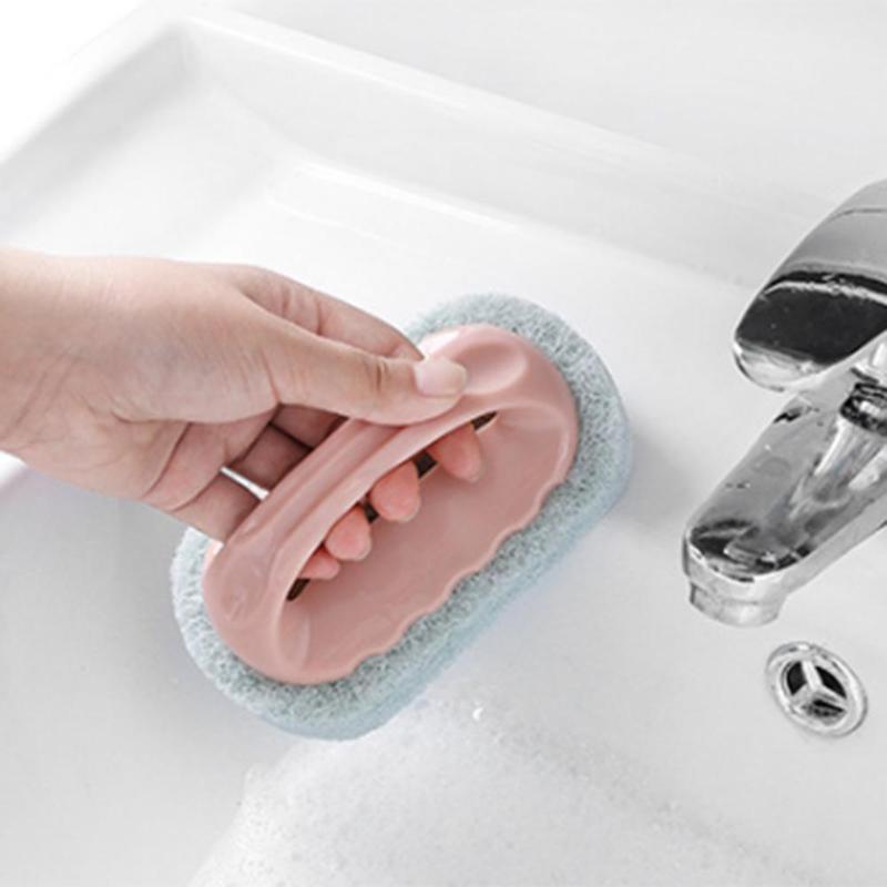 HJ Sponge Strong Decontamination Cleaning Brush Bath Tiles Pot Washing Brush - ebowsos