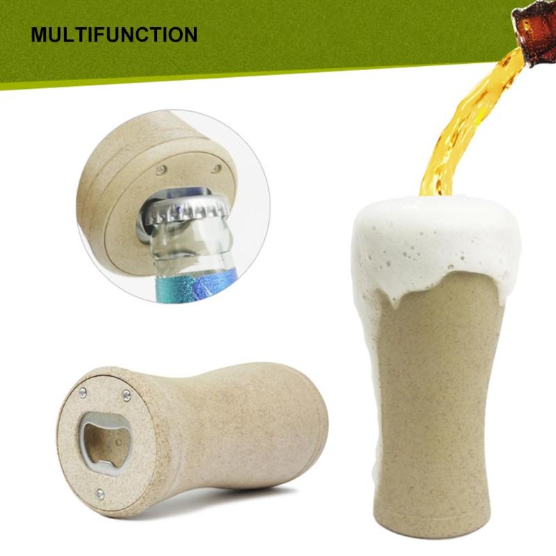 HJ Wheat Straw Fiber Degradable Cup with Bottle Opener Environmental Tableware - ebowsos