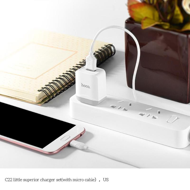 C22 5V 2.4A Universal USB Charger Intelligent Wall Charger Portable Travel Charging Adapter US Plug High Quality Charger - ebowsos