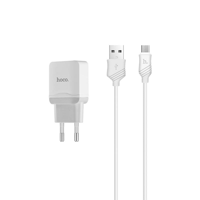 C22A USB Charger Adapter 2.4A Fast Charging Wall Travel Adapter with Micro USB Data Cable for Apple EU Plug High Quality - ebowsos
