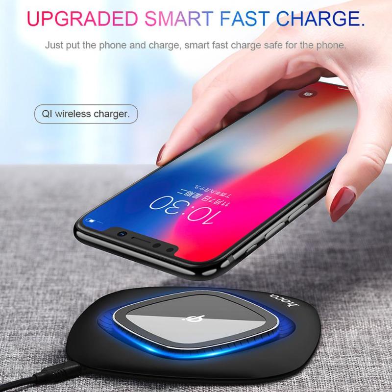 CW10 QI Wireless Charger Stand 10W Charging Pad Mat for iPhone8/8 Plus/ X Simple Wireless Charger Mobile Phone Charger Hot - ebowsos