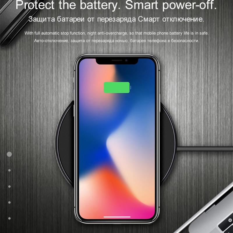 CW6 5V/1.0A Wireless Charging Pad Fast Charger for iPhone X/8 Samsung Note 8 Galaxy S7/S8/S8+/S6 Edge High Quality Charger - ebowsos
