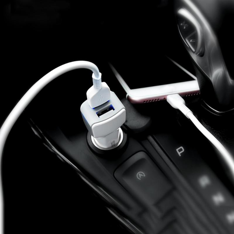 Dual USB Car Charger 2.4A Universal Mobile Phone Fast Charging Adapter Cigar Lighter for iPhone Huawei Xiaomi Phone Charger - ebowsos