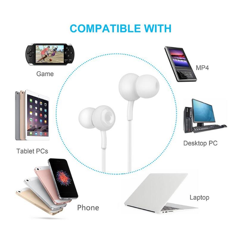 M24 3.5mm Wired In-ear Earphones Wire Control HiFi Noise Cancelling Stereo Earbuds with Mic Wired Headset for Phones New - ebowsos