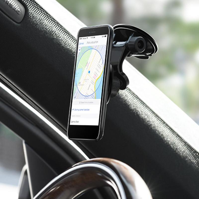 Magnetic Car Phone Holder 360 Rotating Suction Cup Stand Bracket GPS Mobile Phone Car Holder Stand For iphone X Huawei P20 - ebowsos