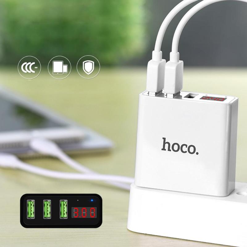 Portable LED Display 3 USB US Plug Fast Charging Mobile Phone Travel Wall Charger Adapter Travel Charger For Phone Chargers - ebowsos