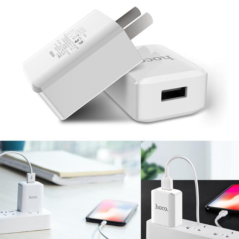 Portable Single USB Fast Charging Travel Wall Charger US Plug Adapter USB Cable Adaptive Charging Original High Quality - ebowsos