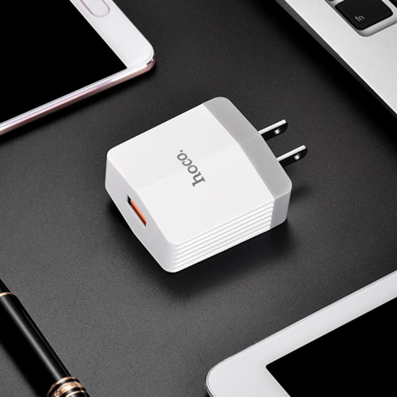 Quick Charger 1 Port QC3.0 USB for iPhone/Android Fast Charger Phone Wall Adapter US Plug Mobile Phone Charger for phone - ebowsos