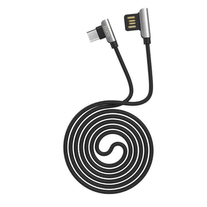 U42 1.2m Dual Right Angle Micro USB Charging Data Sync Charger Cable for Android Phones  Xiaomi Samsung Android Cable New - ebowsos