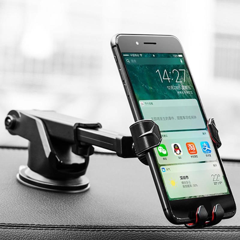 Universal Gravity Car Phone Holder Suction Cup Dashboard Mount Stand for 4-6in Mobile Phone Air Vent Outlet Car-Styling - ebowsos