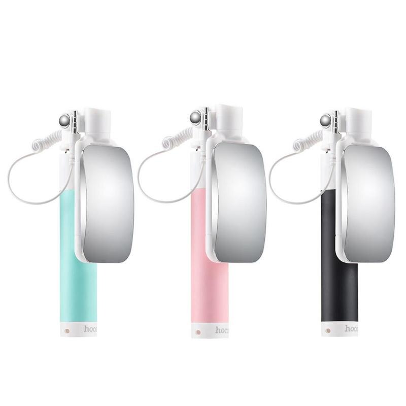 Universal Mini Portable Wired Selfie Stick Handheld Extendable Monopod with Mirror for iPhone Samsung Huawei Xiaomi Sticks - ebowsos