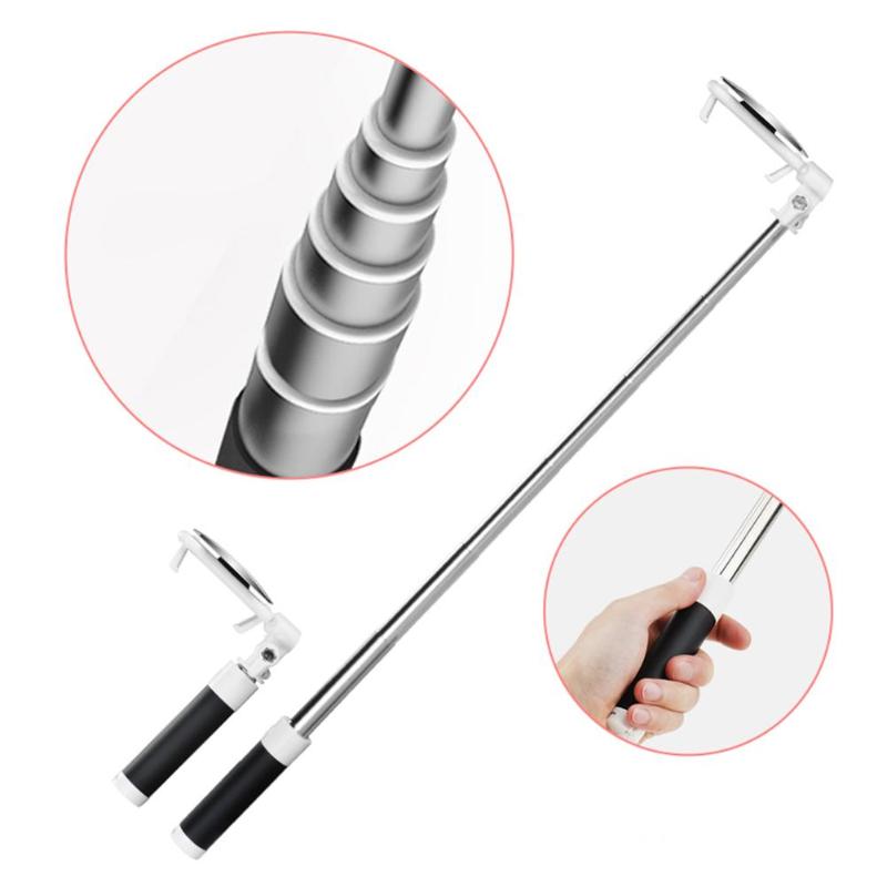Universal Mini Portable Wired Selfie Stick Handheld Extendable Monopod with Mirror for iPhone Samsung Huawei Xiaomi Sticks - ebowsos