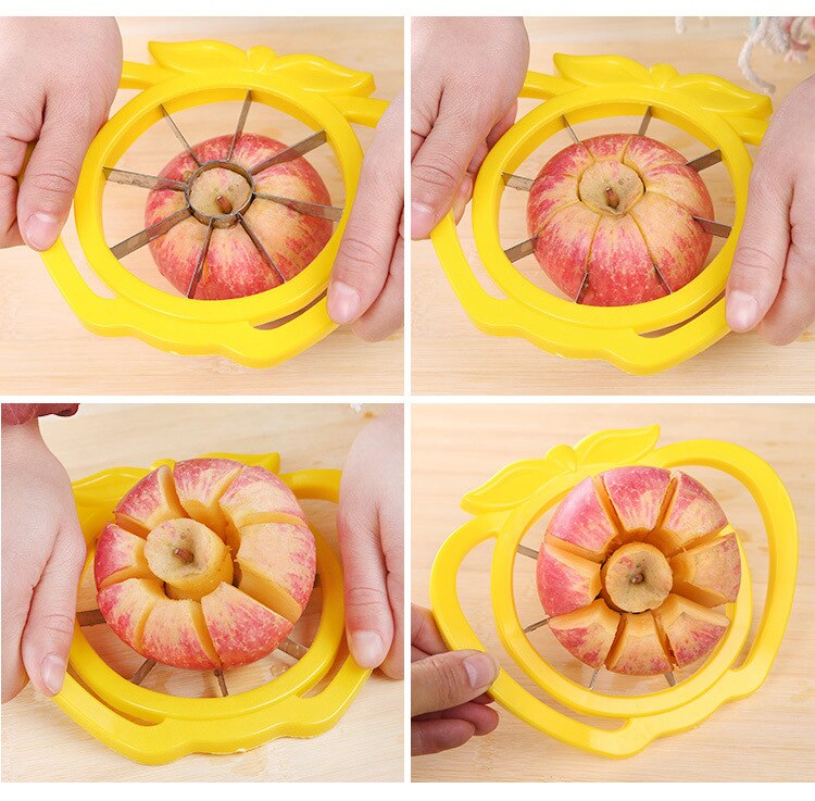 Kitchen Apple Slicer Corer Cutter Pear Fruit Divider Tool Comfort Handle for Kitchen Apple Peeler - ebowsos