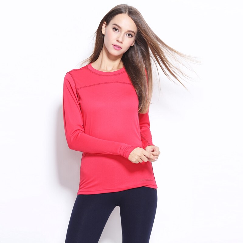 S - 3XL Spring Autumn Plus Size Breathable Quick Dry Long Sleeve Women Sport T Shirt for Yoga Running Fitness - ebowsos