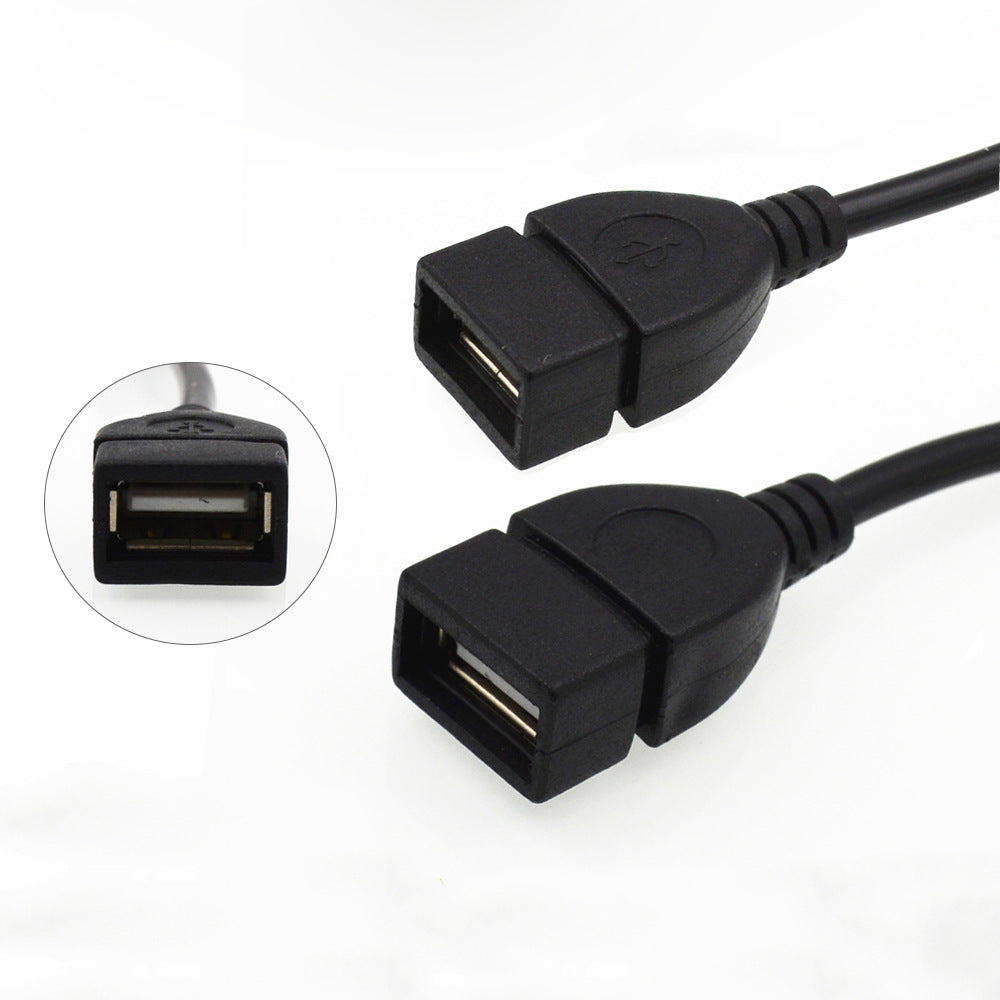 USB 2.0 A Female To B Mini 5 Pin Male Converter OTG Host Adapter Cable Extension Black Color - ebowsos