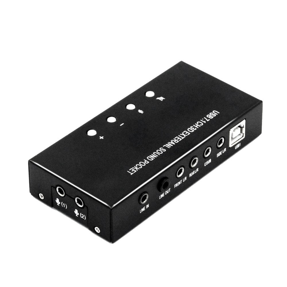 7.1 Channel External USB Sound Card Sound Box with Driver CD Digital Audio Streaming Vista Sound Card Adapter for Computer - ebowsos