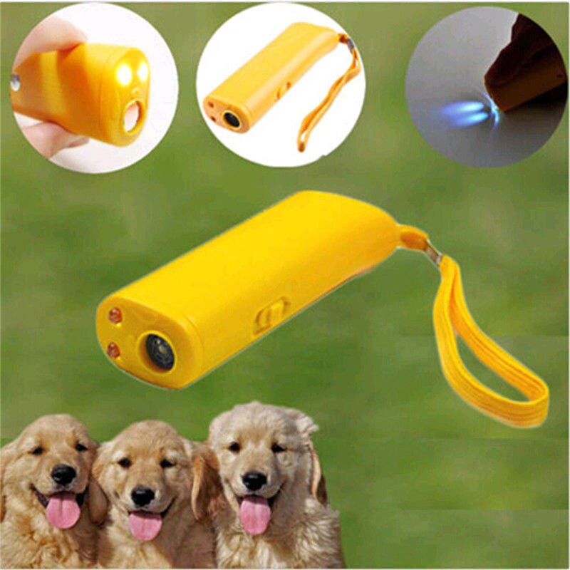 Pet Dog Repeller Anti Barking Stop Bark Training Device Trainer LED Ultrasonic 3 in 1 Anti Barking Ultrasonic Without Battery - ebowsos