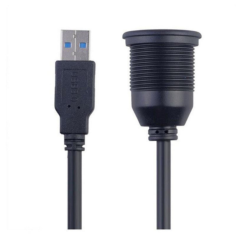 USB 3.0 Male to USB 3.0 Female AUX Flush Mount Car Mount Extension Cable for Car Truck Boat Motorcycle Dashboard Panel - ebowsos