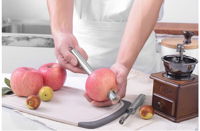 Stainless Steel Easy Twist Fruit Core Seed Remover Handheld Apple Corer Pitter Seeder Manual Kitchen Gadgets Tools - ebowsos