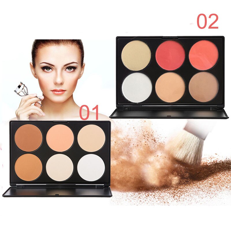 Professional 6 Color Blush Trimming Set Makeup Contour Blusher Face Powder Palette Foundation Makeup Palette Comestics - ebowsos