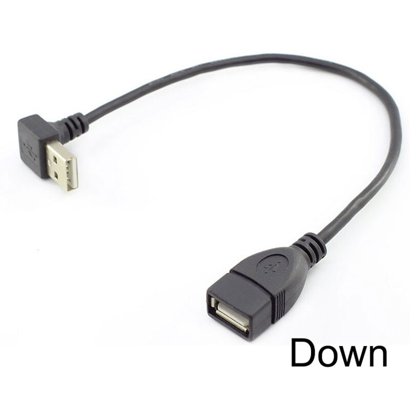 USB Extension Cables 25cm Female Type A USB 2.0 To 90 Degree Male Plug Cable Cord Adapter Left Right Up Down Angle - ebowsos