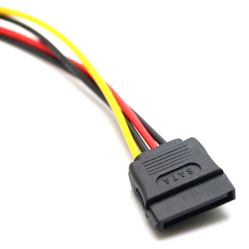 4Pin FDD Floppy Female to 15Pin SATA Female Adapter Converter Power Leads Cable Cord 18AWG Wire for ITX PC - ebowsos