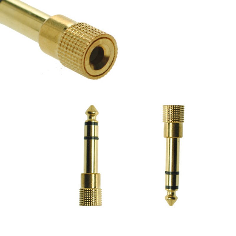 6.5MM Male to 3.5MM Female Jack Plug Audio Headset Microphone Guitar Recording Adapter 6.5 3.5 Converter Aux Cable Gold Plated - ebowsos