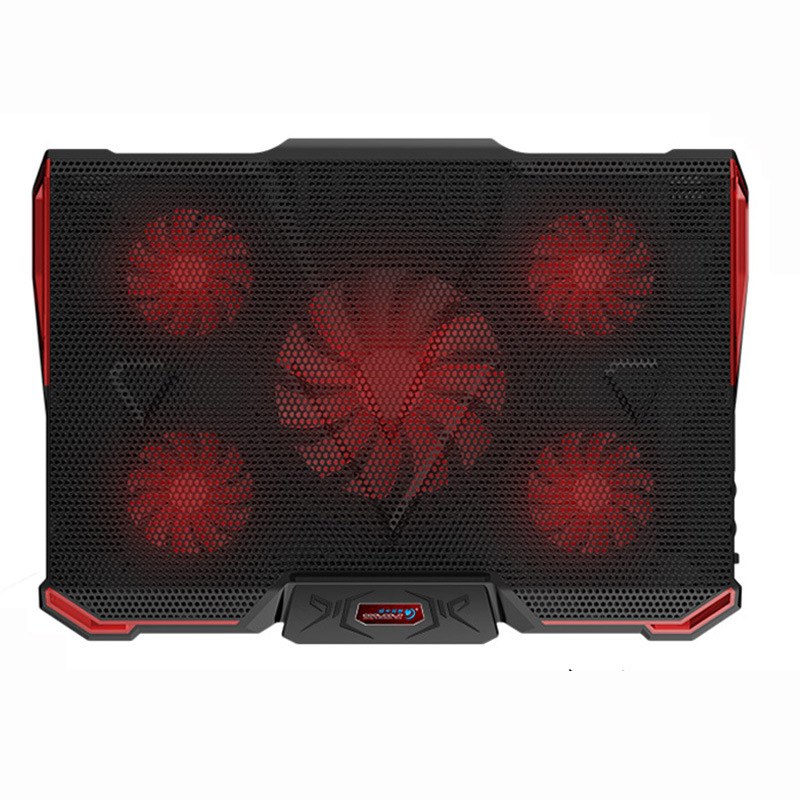 COOL COLD Notebook PC Cooler Laptop Cooling Pad Stand Air Cooled 5 LED Fans 2 USB Ports Adjustable Holder for 15 15.6 17 Laptop - ebowsos