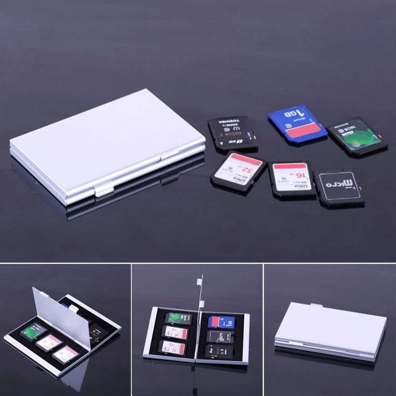Aluminium Alloy EVA Aluminum Micro for SD MMC TF Memory Card Storage Box Protecter Case 6 SD card - ebowsos