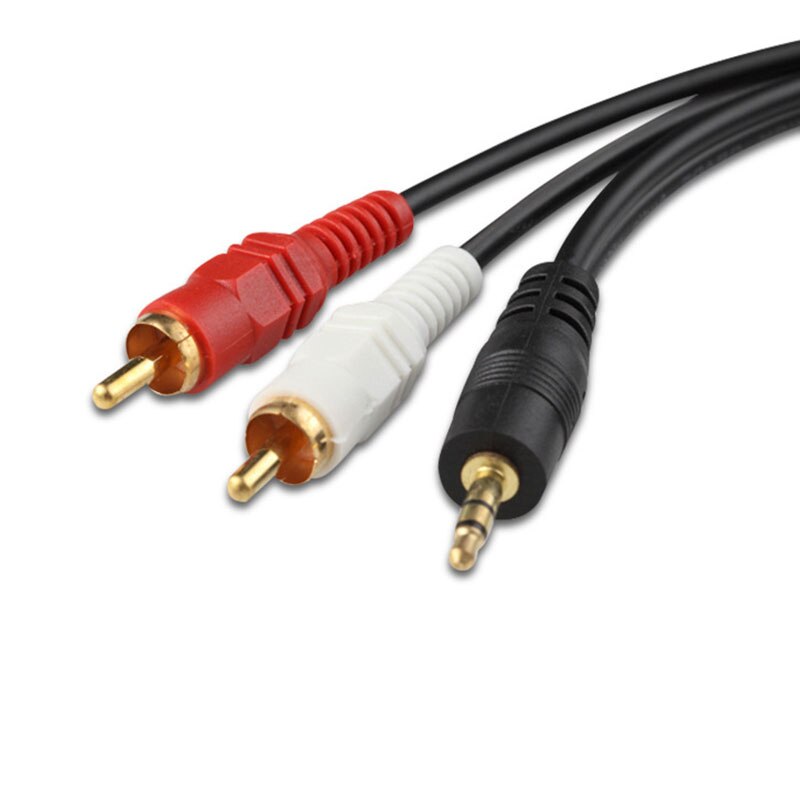 3.5 MM Male Jack to AV 2 RCA Male Stereo Music Audio Cable Cord AUX for Mp3 Pod Phone TV Sound Speakers X - ebowsos