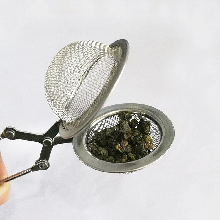 Tea Infuser Stainless Steel Sphere Mesh Tea Strainer Coffee Herb Spice Filter Diffuser Handle Tea Ball - ebowsos
