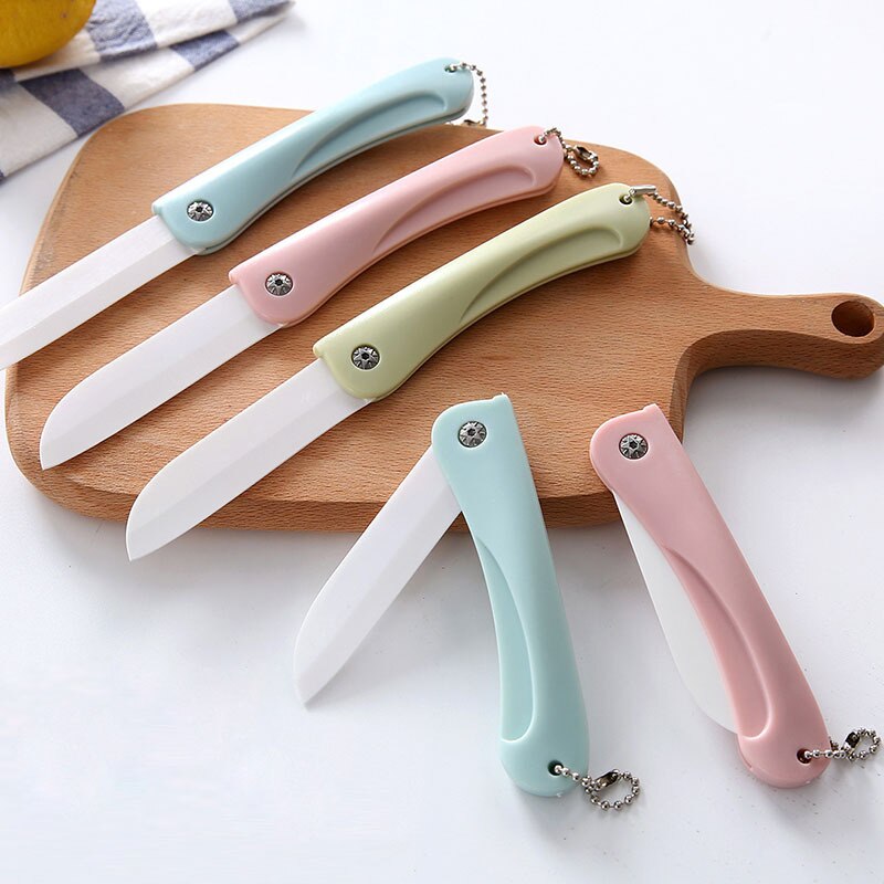 NEW ceramics  Foldable Pocket Knife Mini Portable Folding Knife Fruit cutter Practical Camping Outdoor Supplies Hand Tools - ebowsos