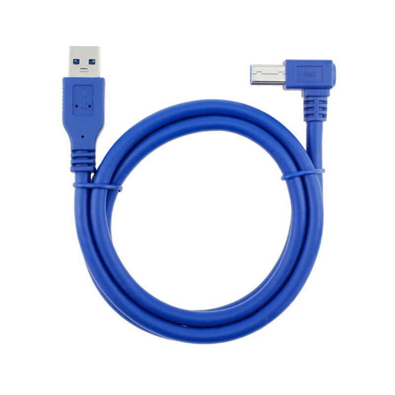 USB 3.0 Type A Male to B Male 90 degree elbow Angled Printer Cable Cord Blue 0.6m 1m 1.8m - ebowsos