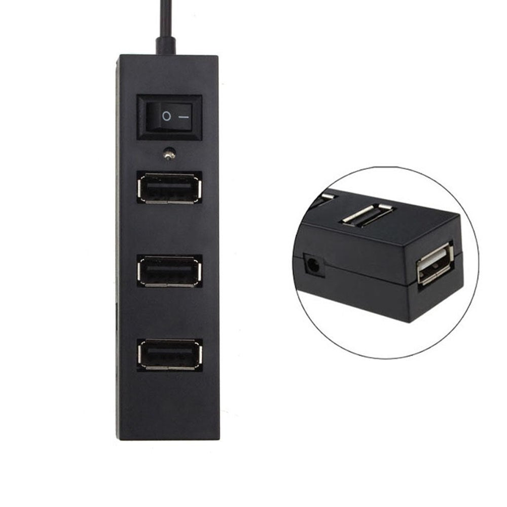 External USB Hub Expansion USB2.0 On/Off Switch Splitter 4 Ports for Windows for XP Vista 7 for Mac OS 9.1 USB2.0 Hubs - ebowsos