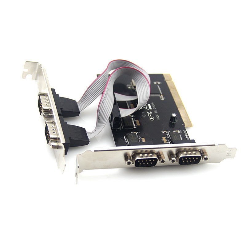 PCI to 4 serial card 4 COM RS232  serial port 9pin desktop PCI expansion adapter add on card - ebowsos