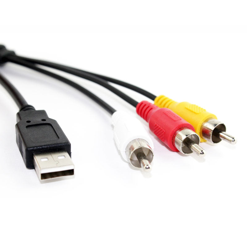 New 1.5M 5ft USB 2.0 to 3 RCA Cable Male To Male AV Audio Adapter Cord for AV equipment to HDD player - ebowsos
