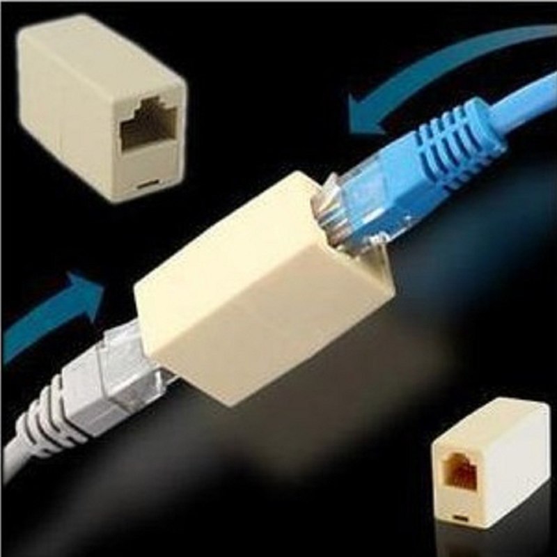 CAT5 RJ45 Network Cable Extender Plug Coupler Joiner - ebowsos
